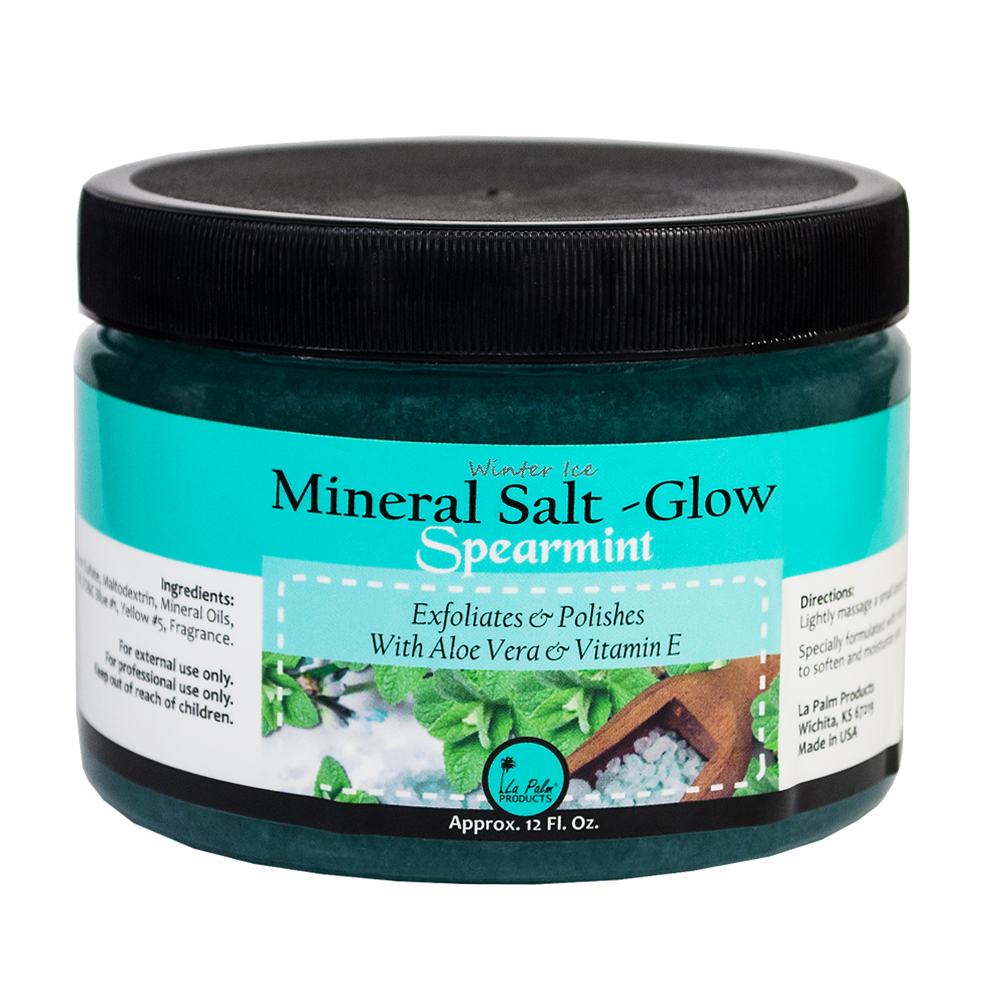LA PALM Mineral Salt-Glow, Spearmint Eucalyptus - Олійно-сольовий скраб з алое вера і вітаміном Е, 355 мл