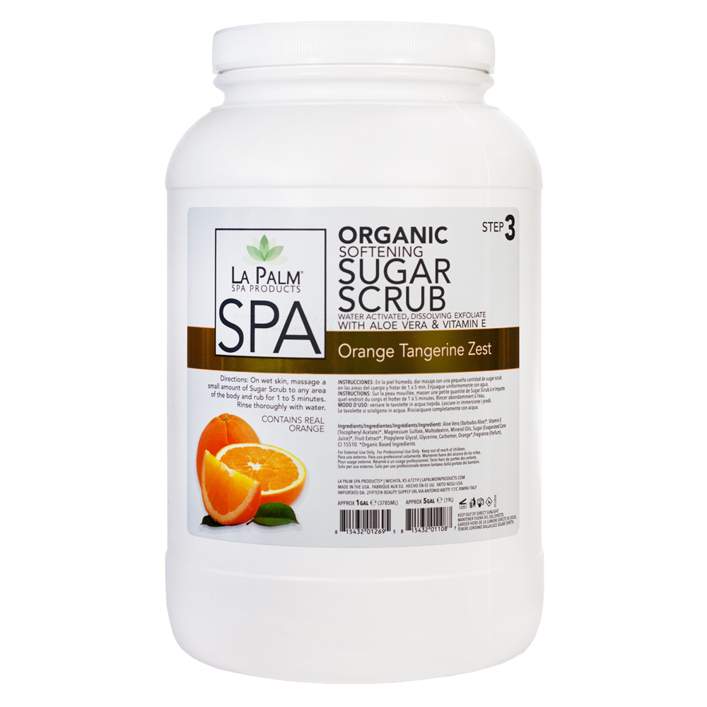 LA PALM Sugar Scrub, Orange Tangerine Zest - Цукрово-олійний скраб з алое вера і вітаміном Е, 3785 мл